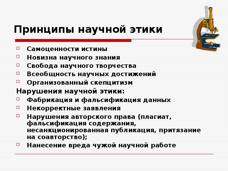 Этика научных публикаций презентация