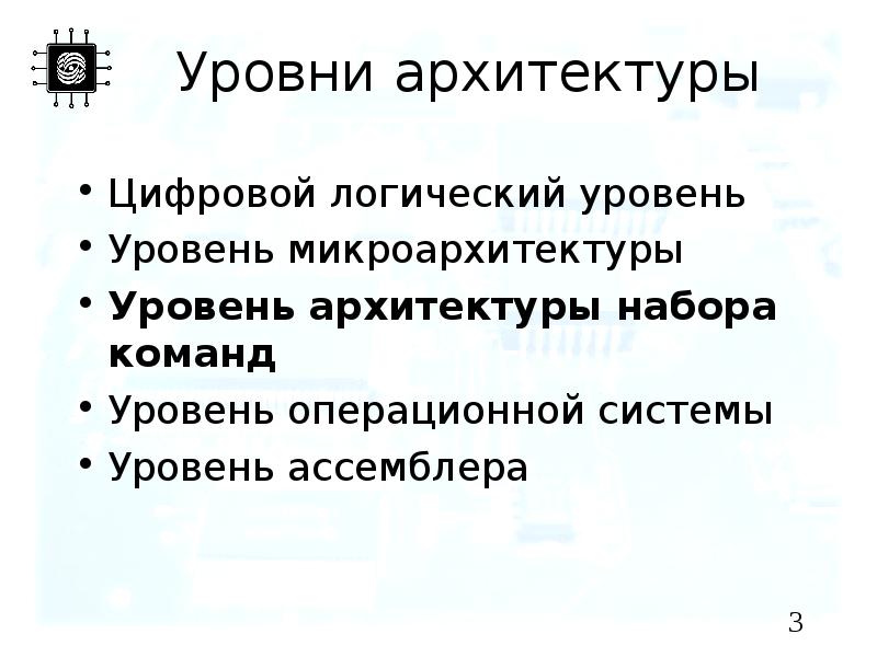 Уровни архитектуры