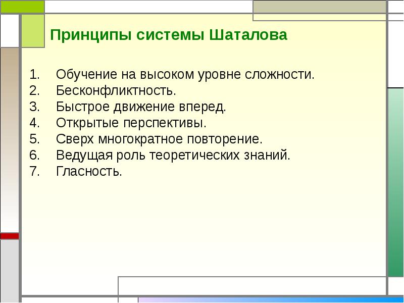 Технология шаталова презентация