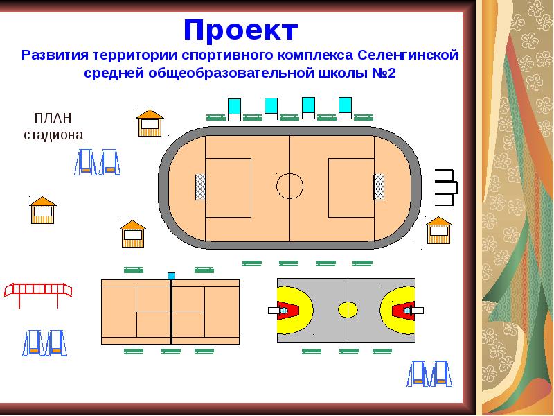 Чертеж стадиона для школы