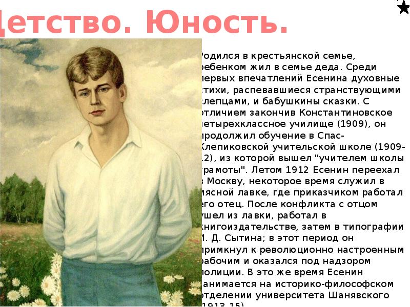 Биография Сергея Александровича Есенина 1895 1925. Биография писателя Есенина.
