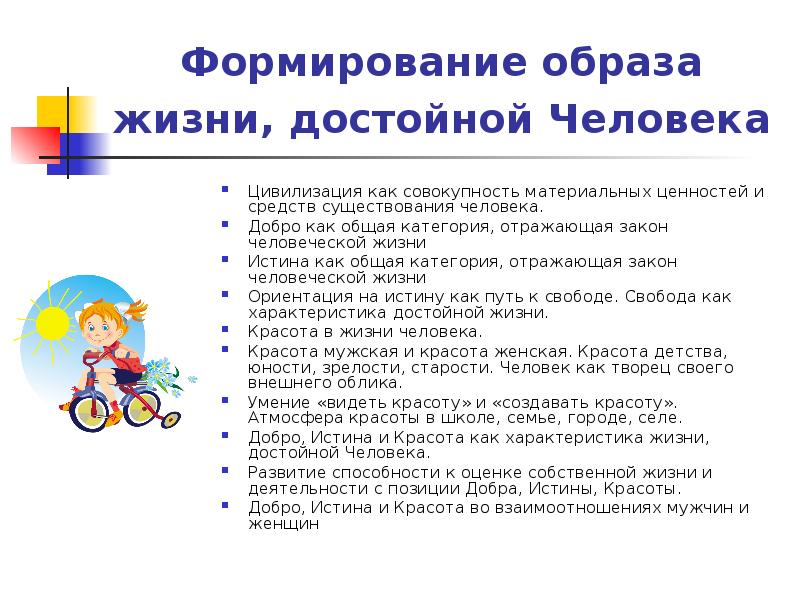 Нем формируется образ. Образ жизни достойной человека. Характеристика достойный образ жизни. Характеристика образа жизни человека. Формирование образа жизни достойной человека.