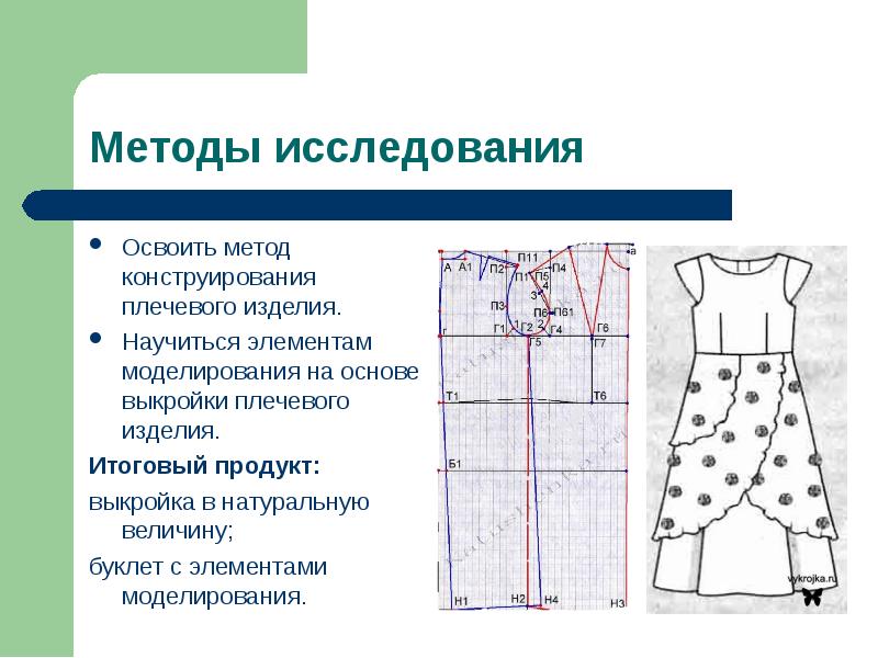 Моделирование это построение чертежа швейного изделия в натуральную величину