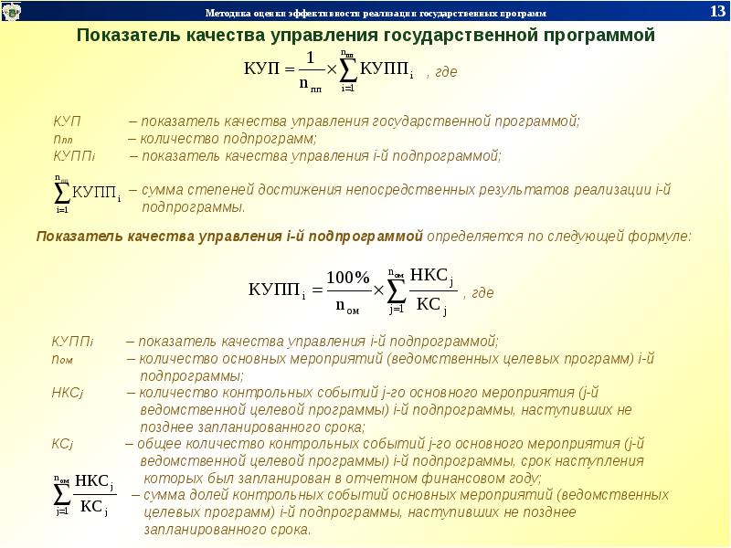 Эффективности реализации муниципальной программы