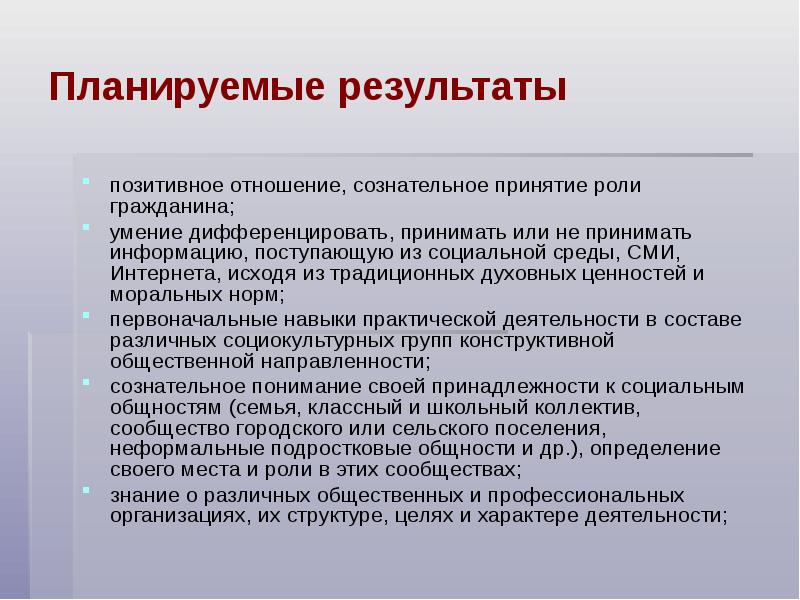 Роль гражданина. Умение дифференцировать.