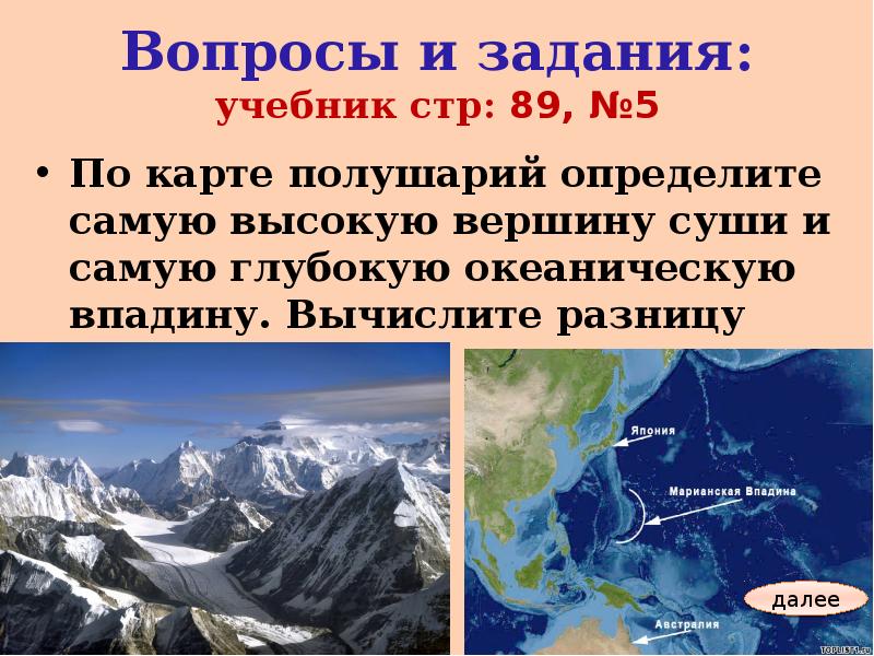 Самая высокая горная вершина на суше