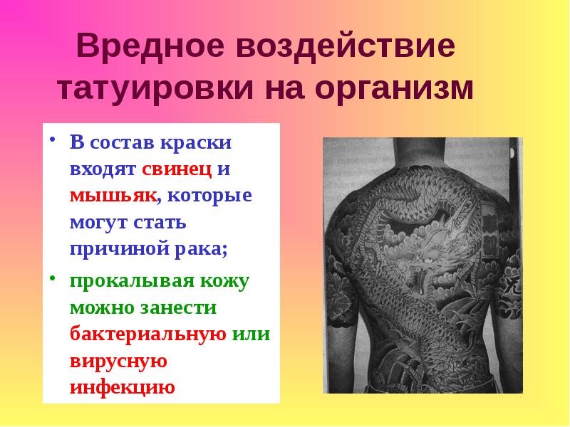 Влияние Татуировки на организм