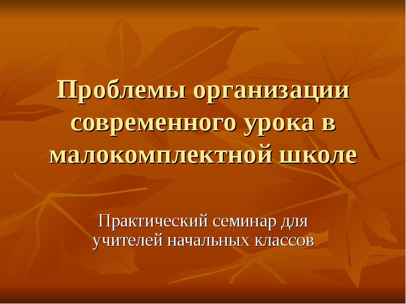 Особенности организации обучения в малокомплектной школе презентация