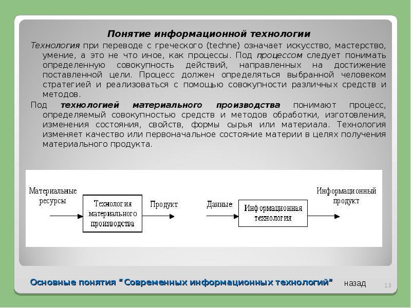 Под процессы. Основные понятия информационных технологий. Понятие современные технологии. Основным понятиям ИТ. Понятие информационного продукта в технологии.