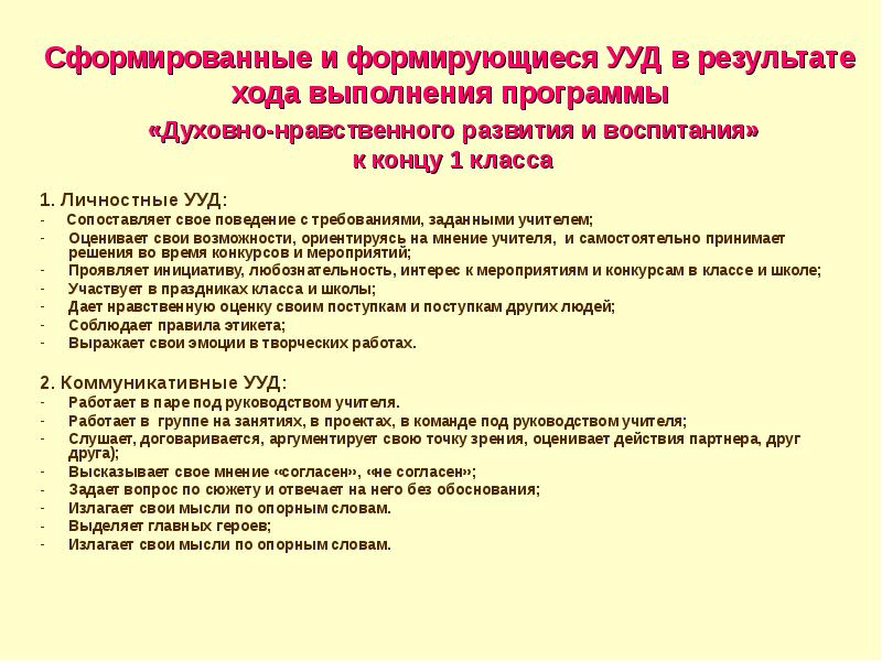 Технологическая карта по духовно нравственному направлению 1 класс