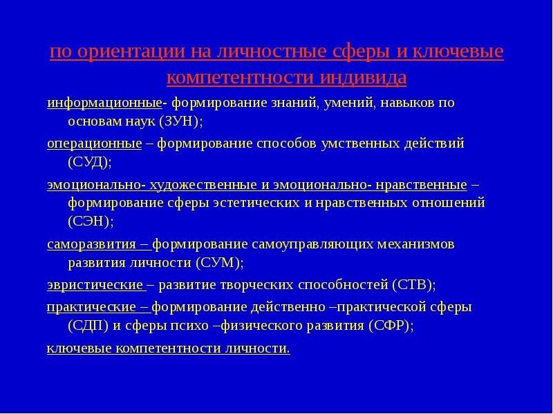 Основы формирования знаний