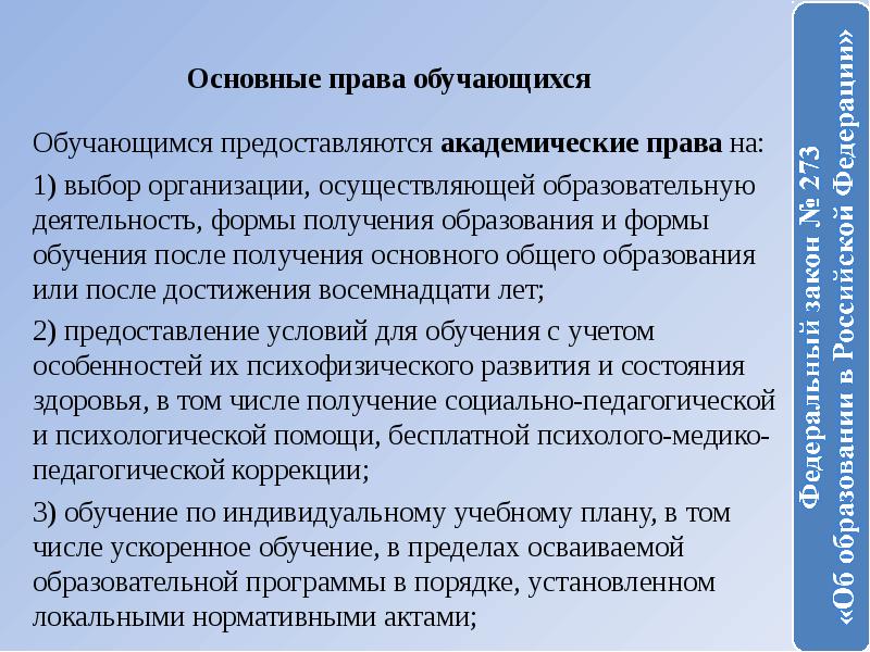 Обучение по индивидуальному учебному плану в том числе ускоренное обучение