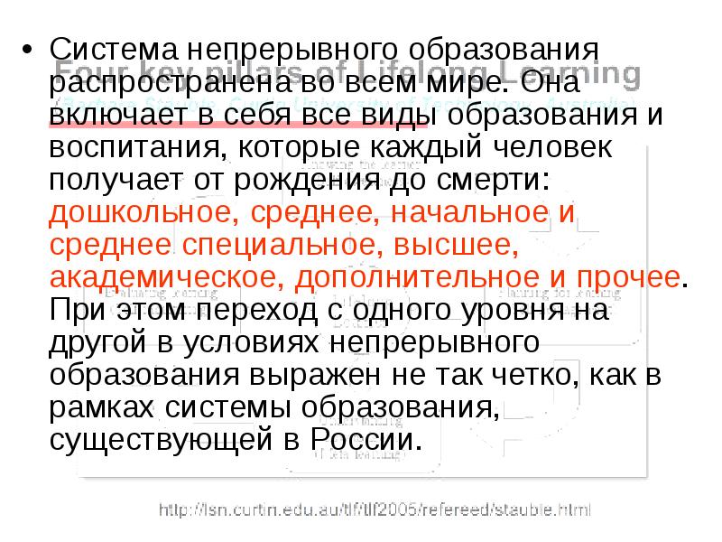 Концепция непрерывного образования дошкольное и начальное