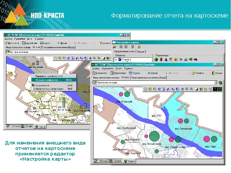 Карта параметров. Форматирование отчета. Компьютерный дизайн картосхемы.