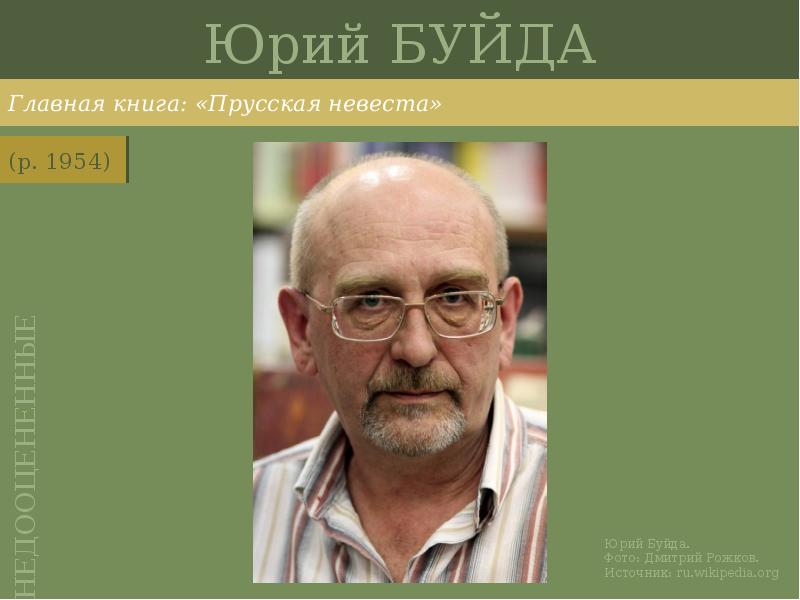 Юрий БУЙДА
Главная книга: «Прусская невеста» Юрий БУЙДА
Главная книга: «Прусская невеста»