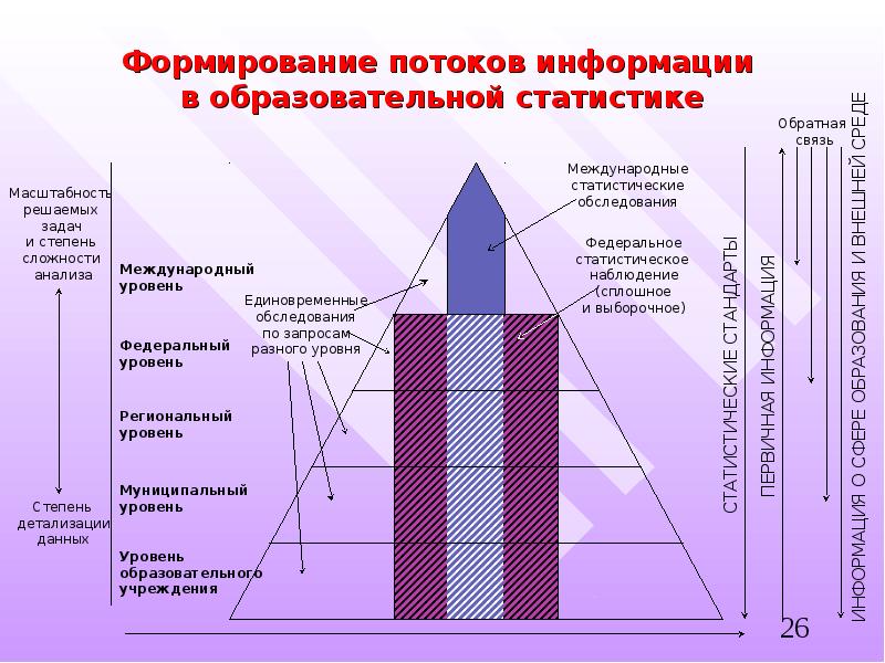 Формирование потоков. Задачи федерального и регионального уровней. Регионального уровня анализа. Обратная статистика. На федеральном и международном уровнях.