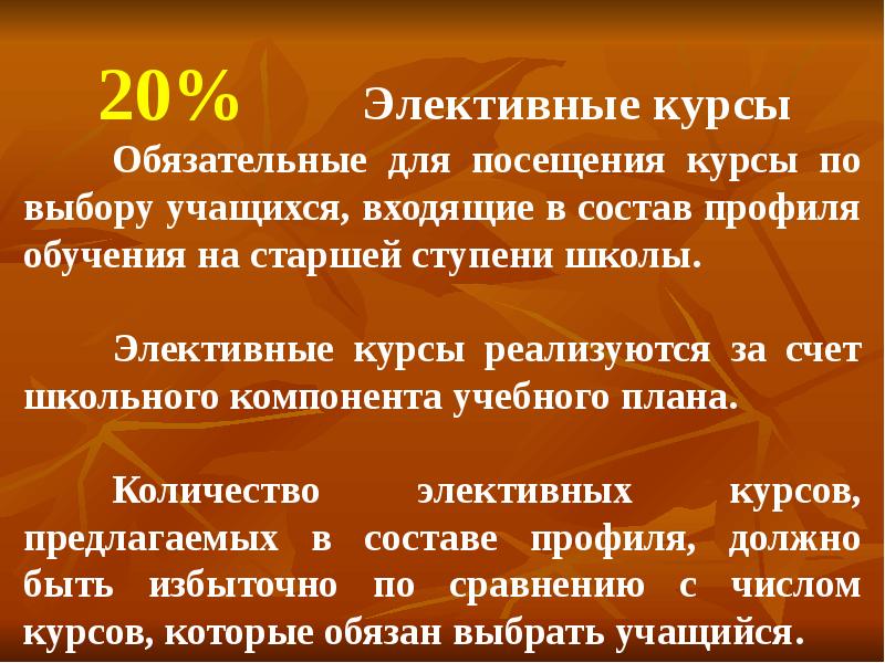 Выбор элективного курса. Выбор элективного курса