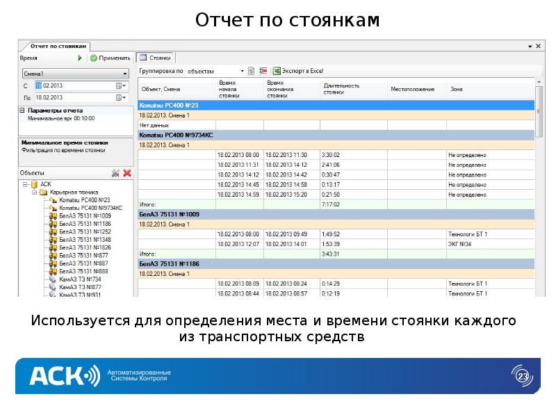 навигация отчеты