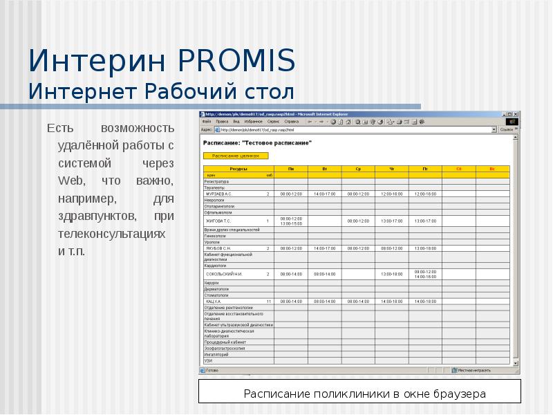 Мис интерин promis презентация