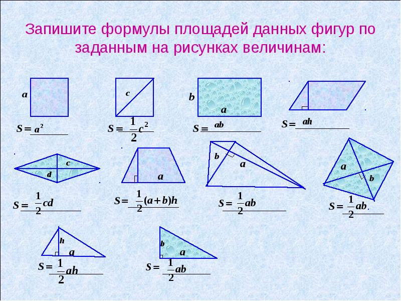 Площадь ромба площадь трапеции формулы