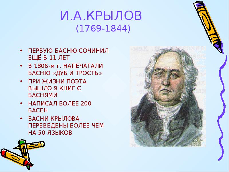 Кто написал мы. И. А. Крылов 1769 1844. Басни написанные Крыловым. Кто первый написал басню. Первая басня Крылова.