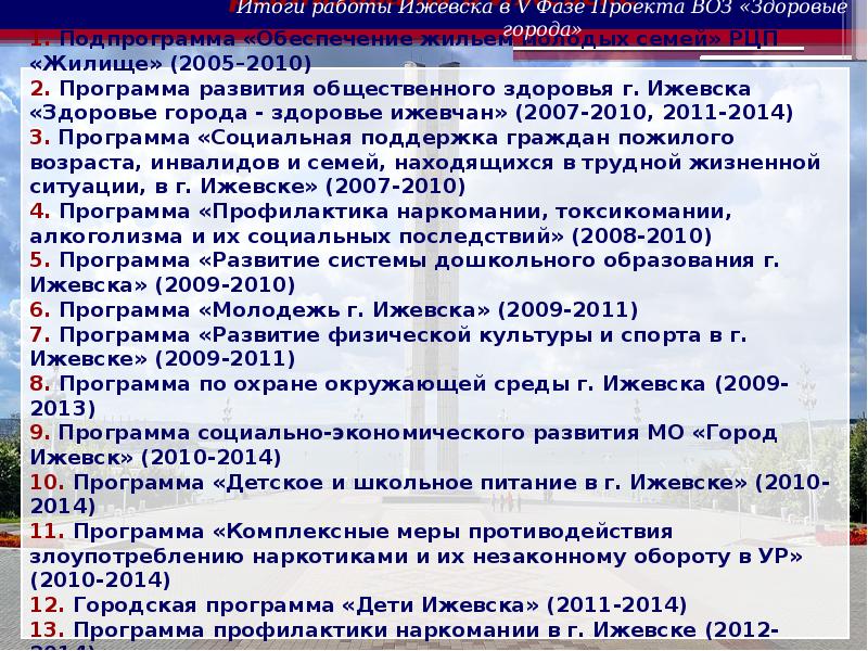 Программа ижевск. Функции города Ижевск. Проекты воз в России. Работа в городе Ижевске вакансии.