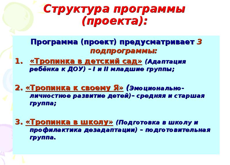 Программа тропинки. Задачи программы тропинки. Структура программы тропинки. Методическое обеспечение программы тропинки кратко. Авторы программы тропинки.