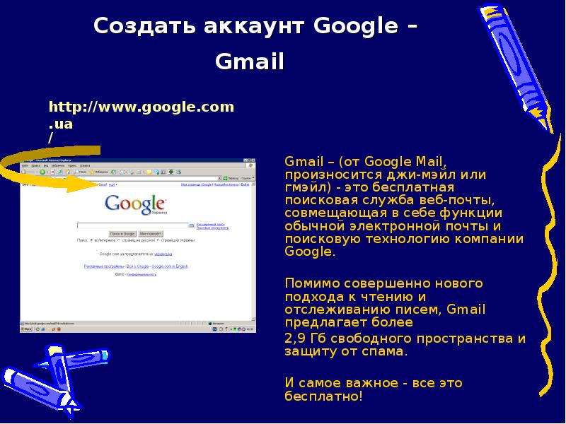 Gmail почта презентация