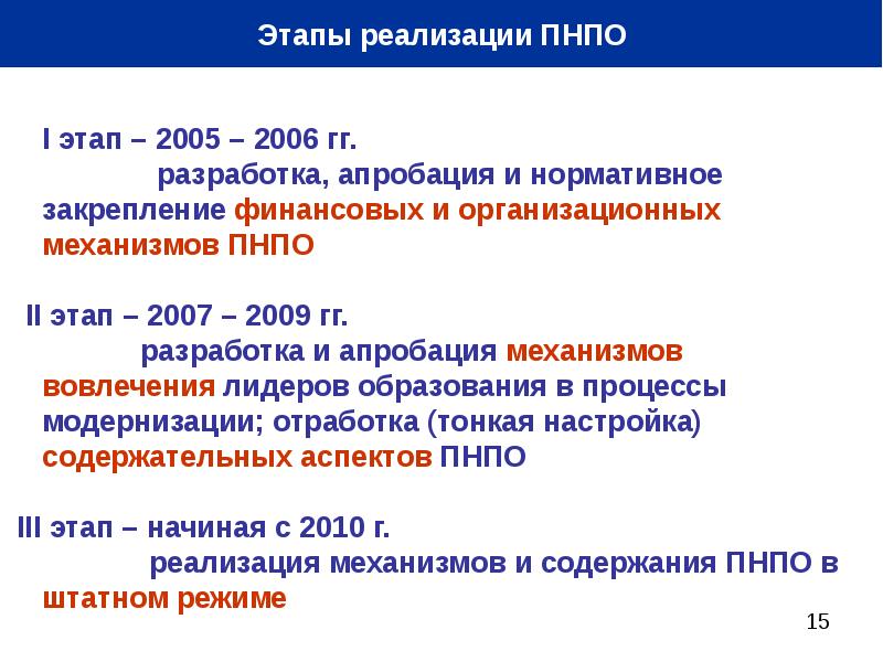 Проект образование 2005