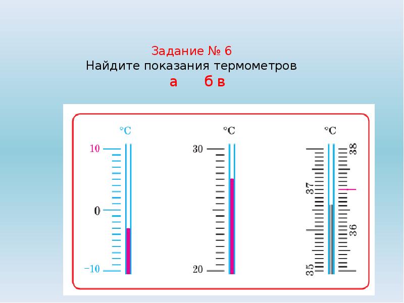 Показания термометра составляют