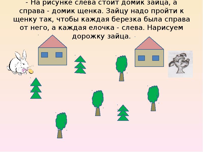 Нарисуй звезду выше домика но ниже луны ель справа от домика но слева от грибочка