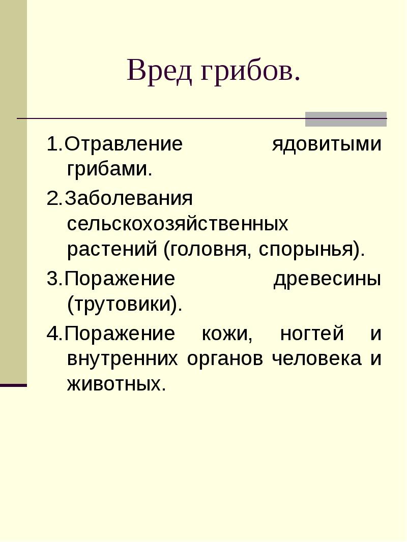 Польза и вред грибов презентация