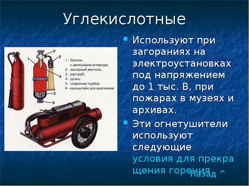 Какие огнетушители используются в электроустановках под напряжением