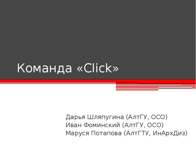 Team click. Команда клика. Шляпугина Дарья. ИНАРХДИЗ. Mr click.