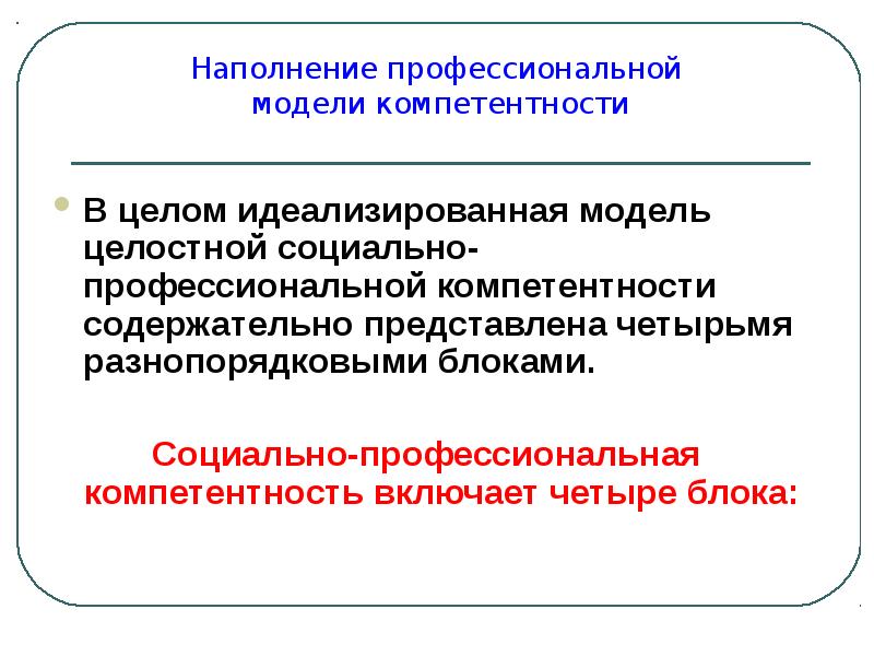 Уровни социальной компетентности. Профессиональная компетентность включает.