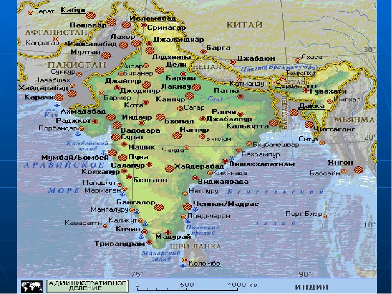 Географическое положение индии карта