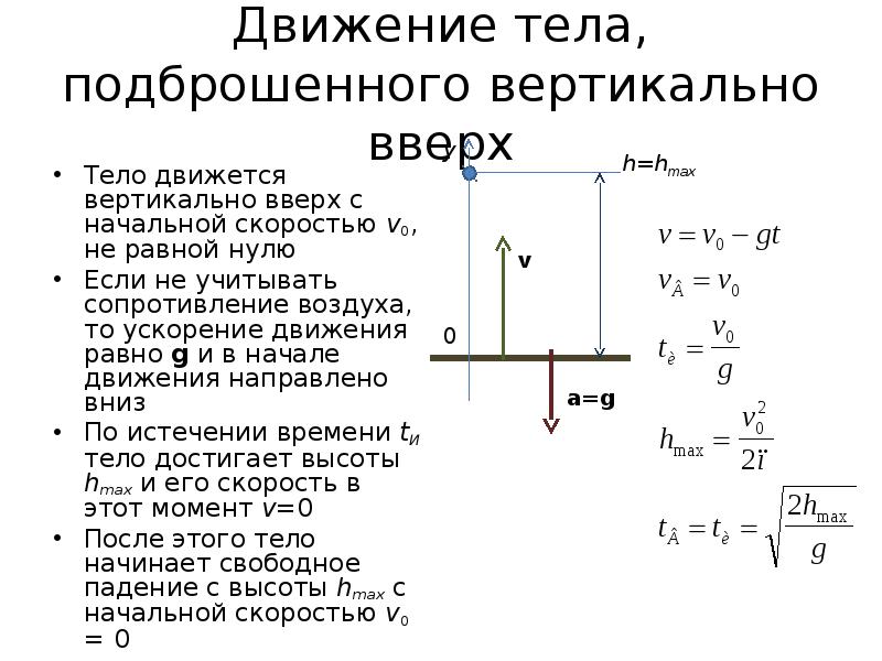 Тело брошено вертикально вниз начальной скоростью