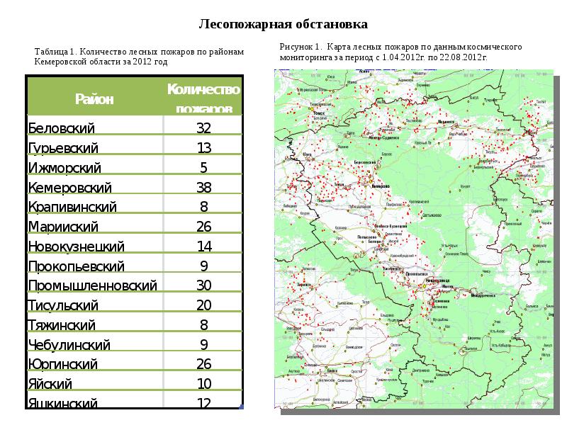 Карта лесопожарного центра