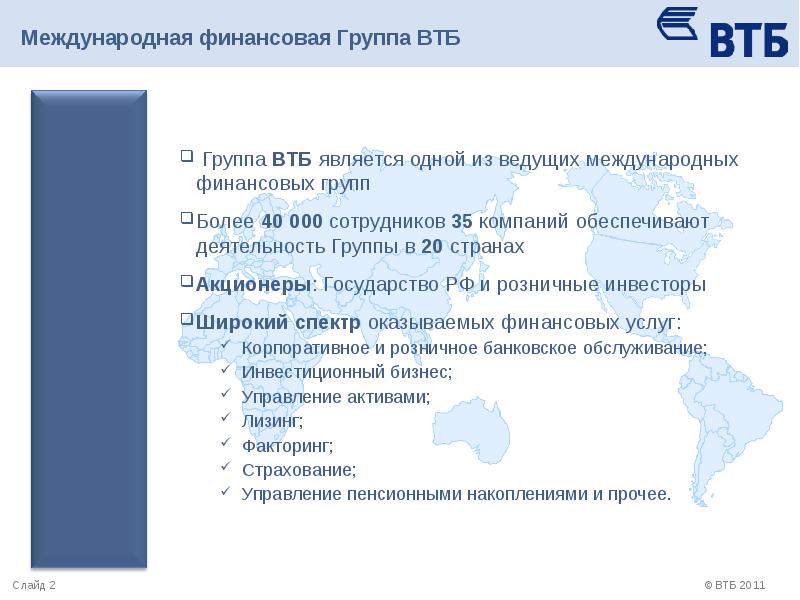 Презентация втб для инвесторов