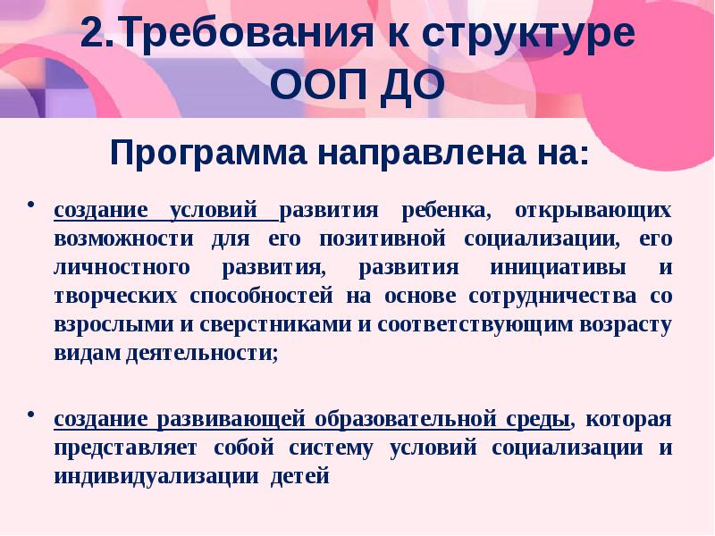 Требования к ооп. Требования к структуре ооп до.