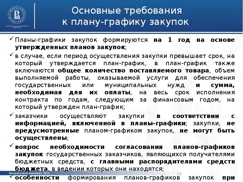 На какой период формируются планы графики закупок