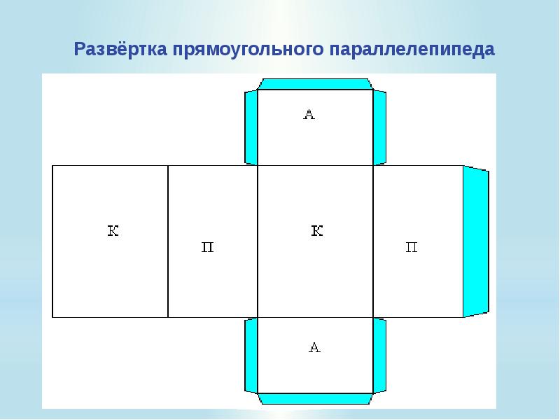 Развернутая схема параллелепипеда