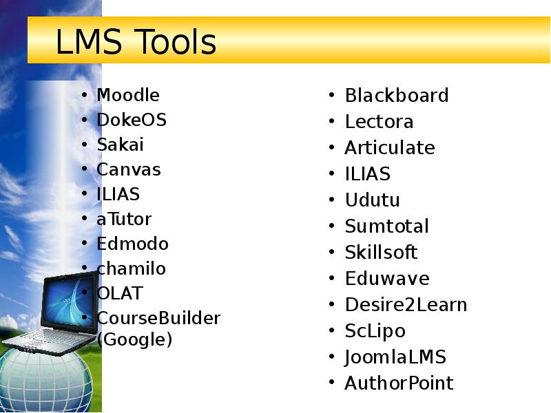 LMS Tools Moodle DokeOS Sakai Canvas ILIAS aTutor Edmodo chamilo OLAT
