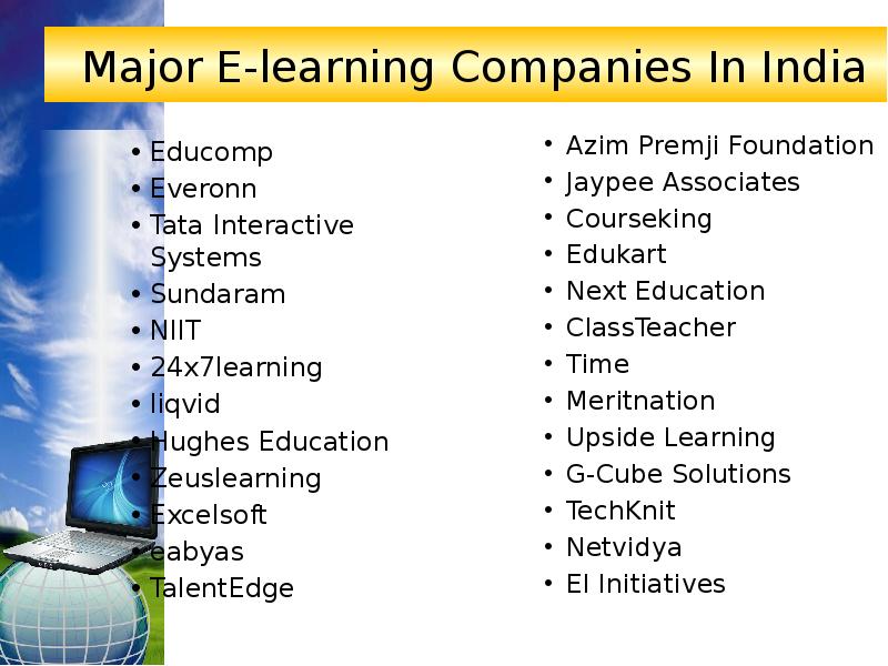 Major E-learning Companies In India Educomp Everonn Tata Interactive Systems Sundaram