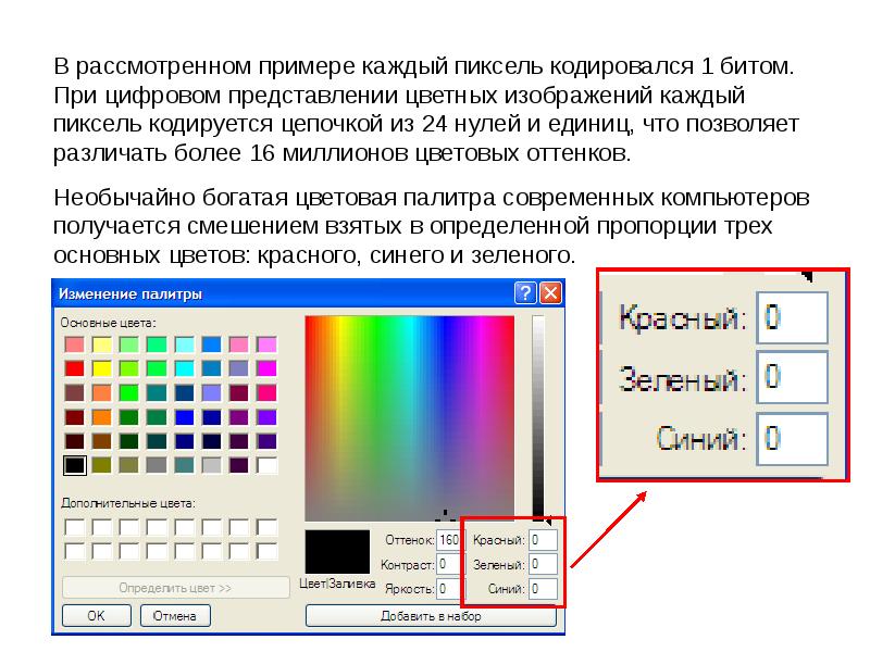 Цвет пикселя изображения кодируется. Дискретное представление цвета. Представление цвета в компьютере. Основной системой представления цвета в компьютере является. Цвет каждого пикселя кодируется.