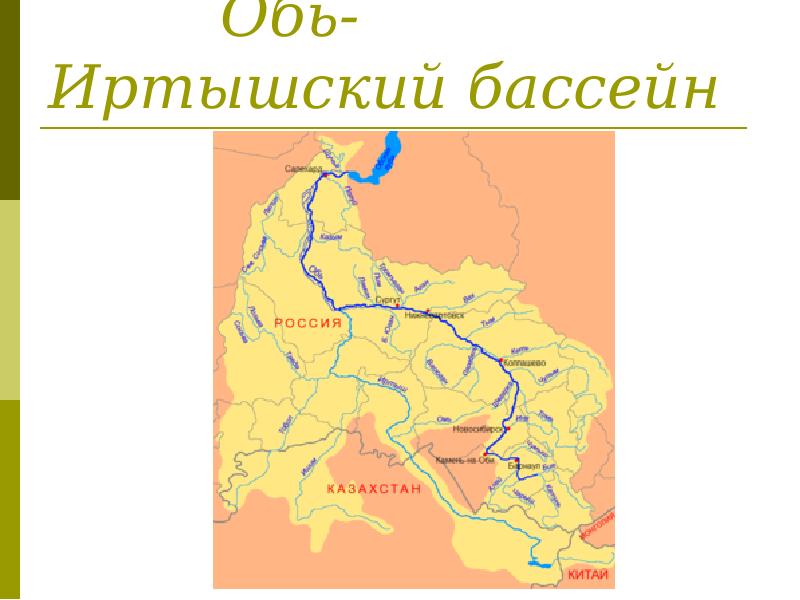 Карта реки обь с притоками и населенными пунктами