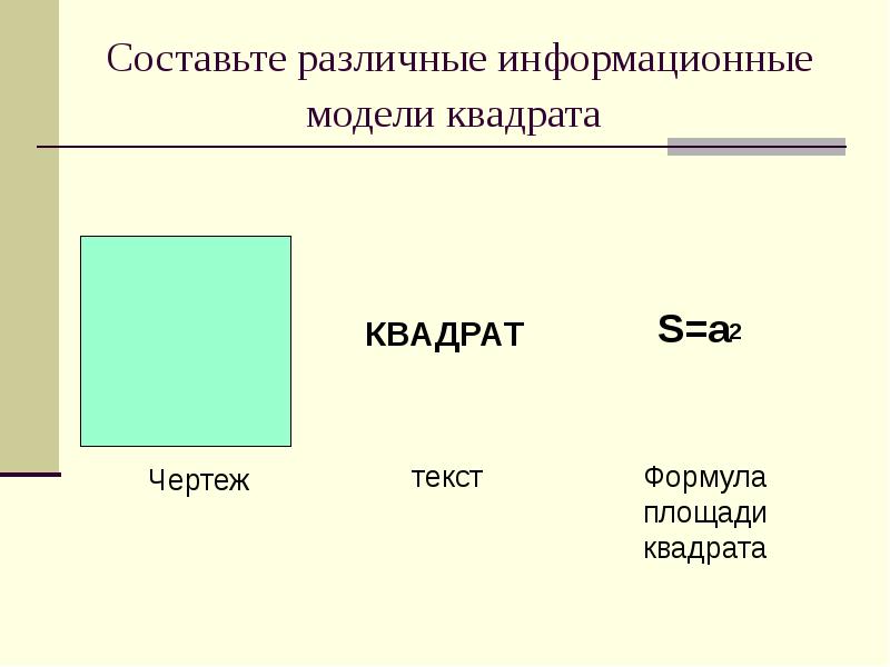 Представить квадрат