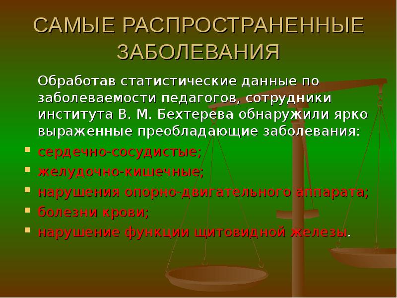 Широко распространенные заболевания