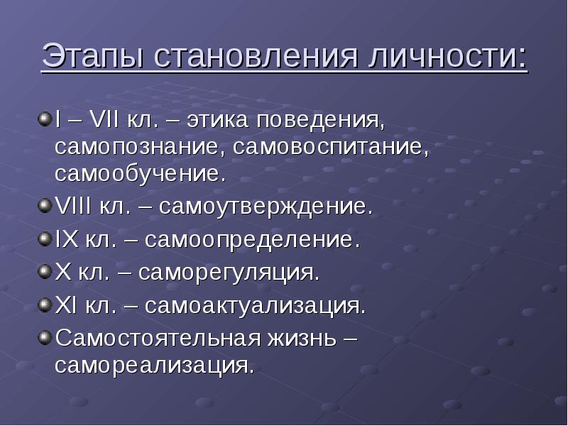 Личность стадия