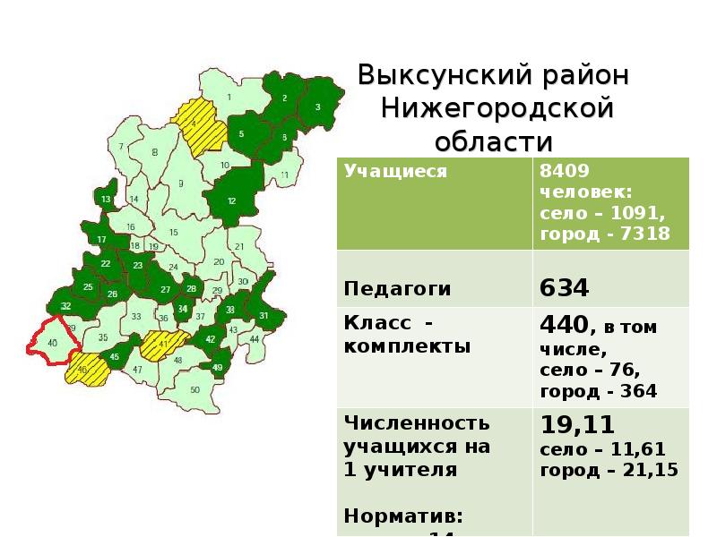 Карта выксунского района